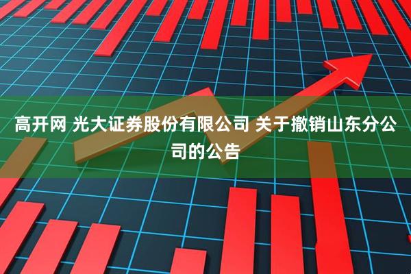 高开网 光大证券股份有限公司 关于撤销山东分公司的公告