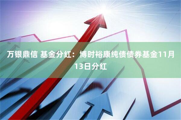 万银鼎信 基金分红：博时裕康纯债债券基金11月13日分红